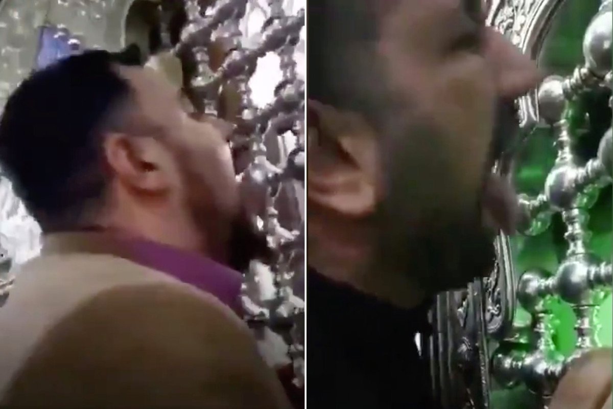 Иранчууд коронавирусийг ялахын тулд сүмийн хаалгыг үнсч, долоож байна